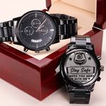 Black Chronograph Watch with Engraving | Police