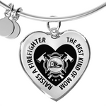 Luxury Heart Bangle | Firefighter's Mom