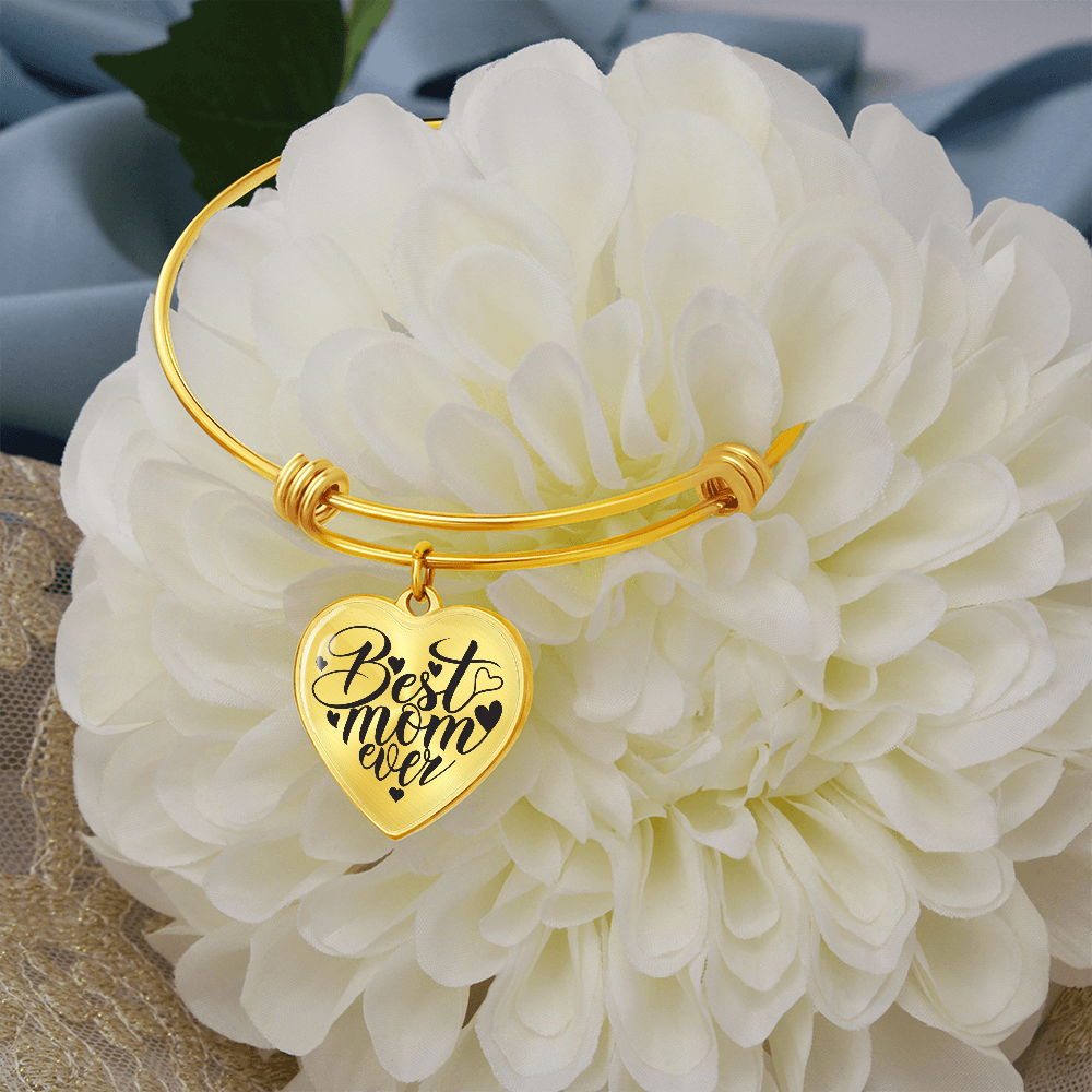 Luxury Heart Bangle | Best Mom Ever