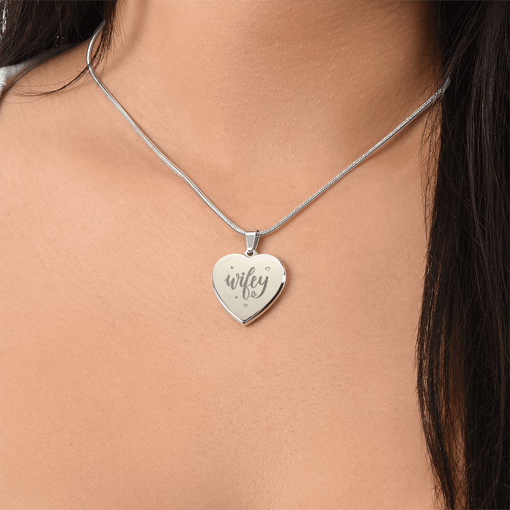 Engraved Heart Necklace | Wifey