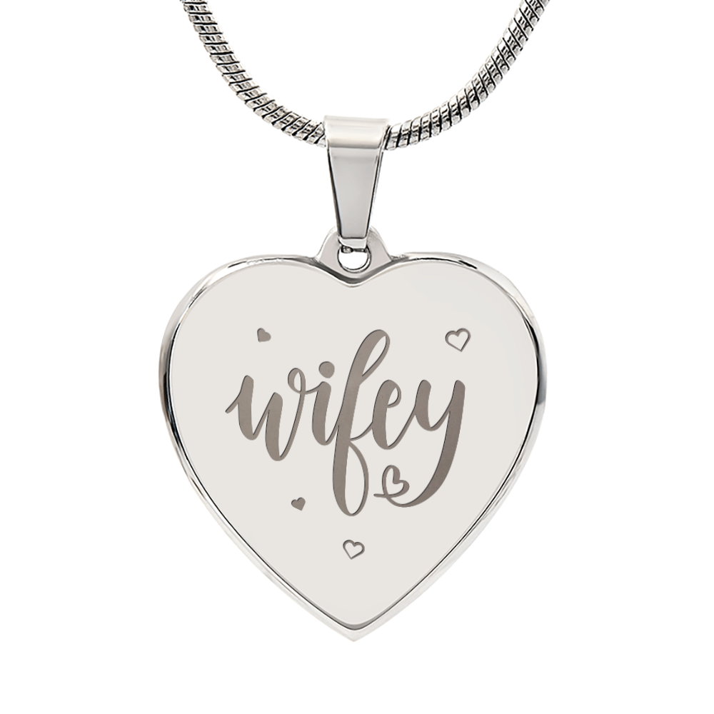 Engraved Heart Necklace | Wifey