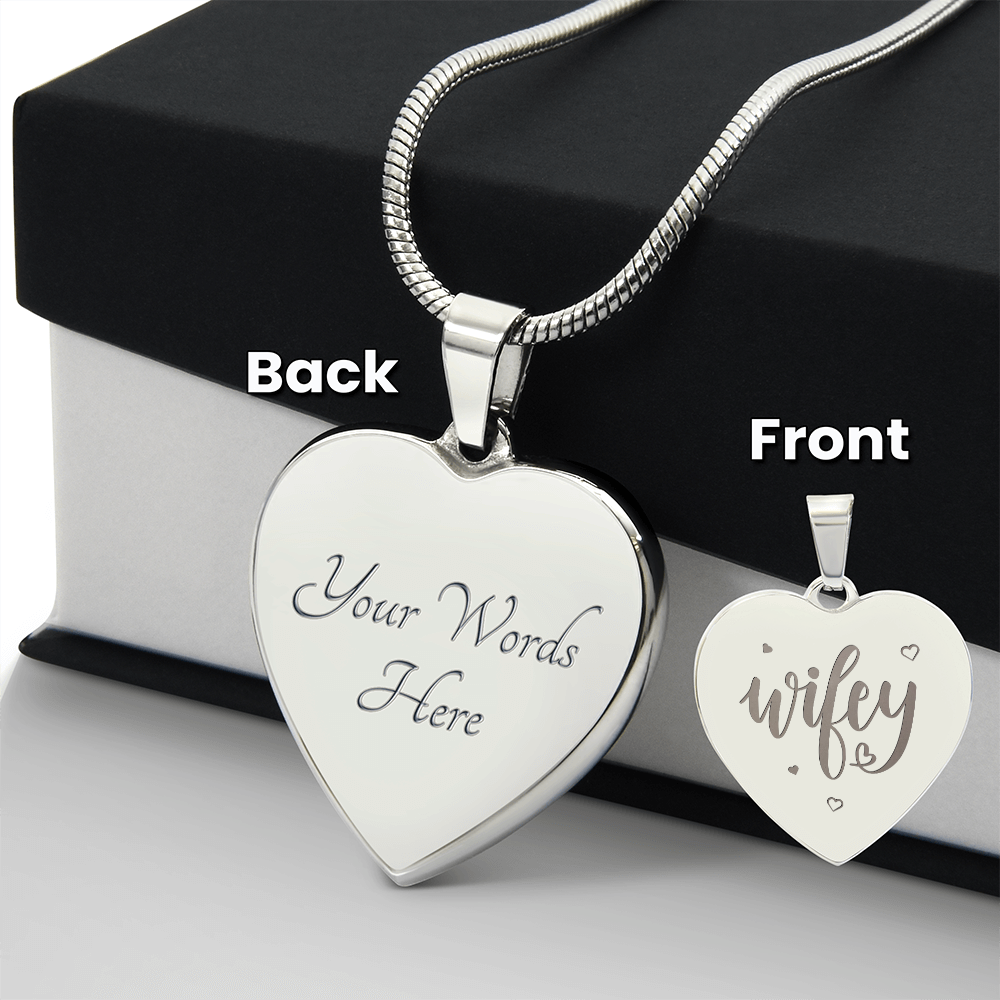 Engraved Heart Necklace | Wifey
