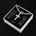 Cuban Link Chain with Engraved Artisan Cross | To My Son