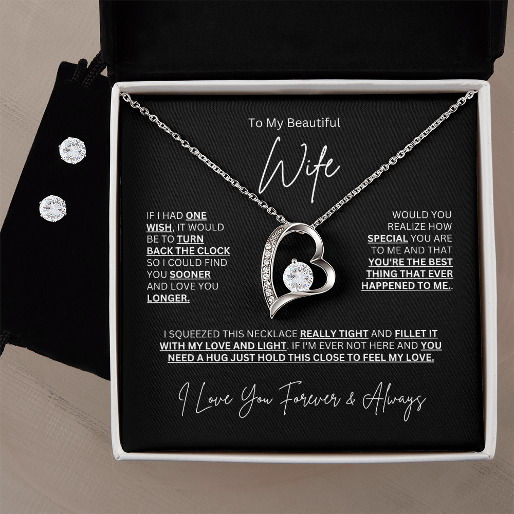 Forever Love Necklace & Earring Set | To My Wife