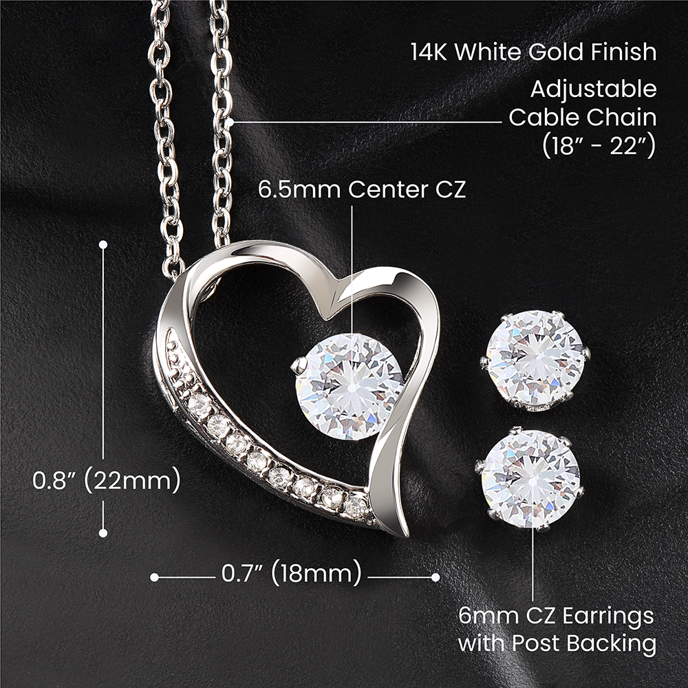 Forever Love Necklace & Earring Set | To My Wife