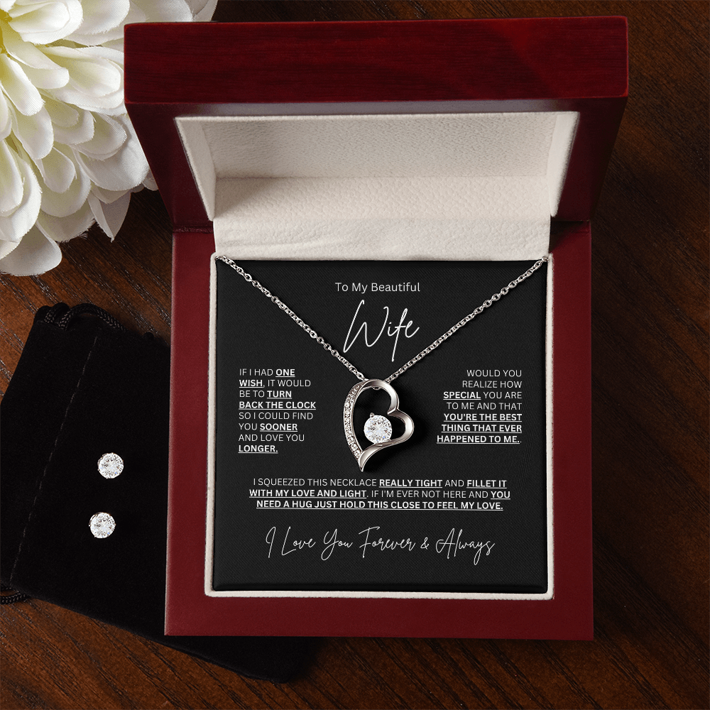 Forever Love Necklace & Earring Set | To My Wife