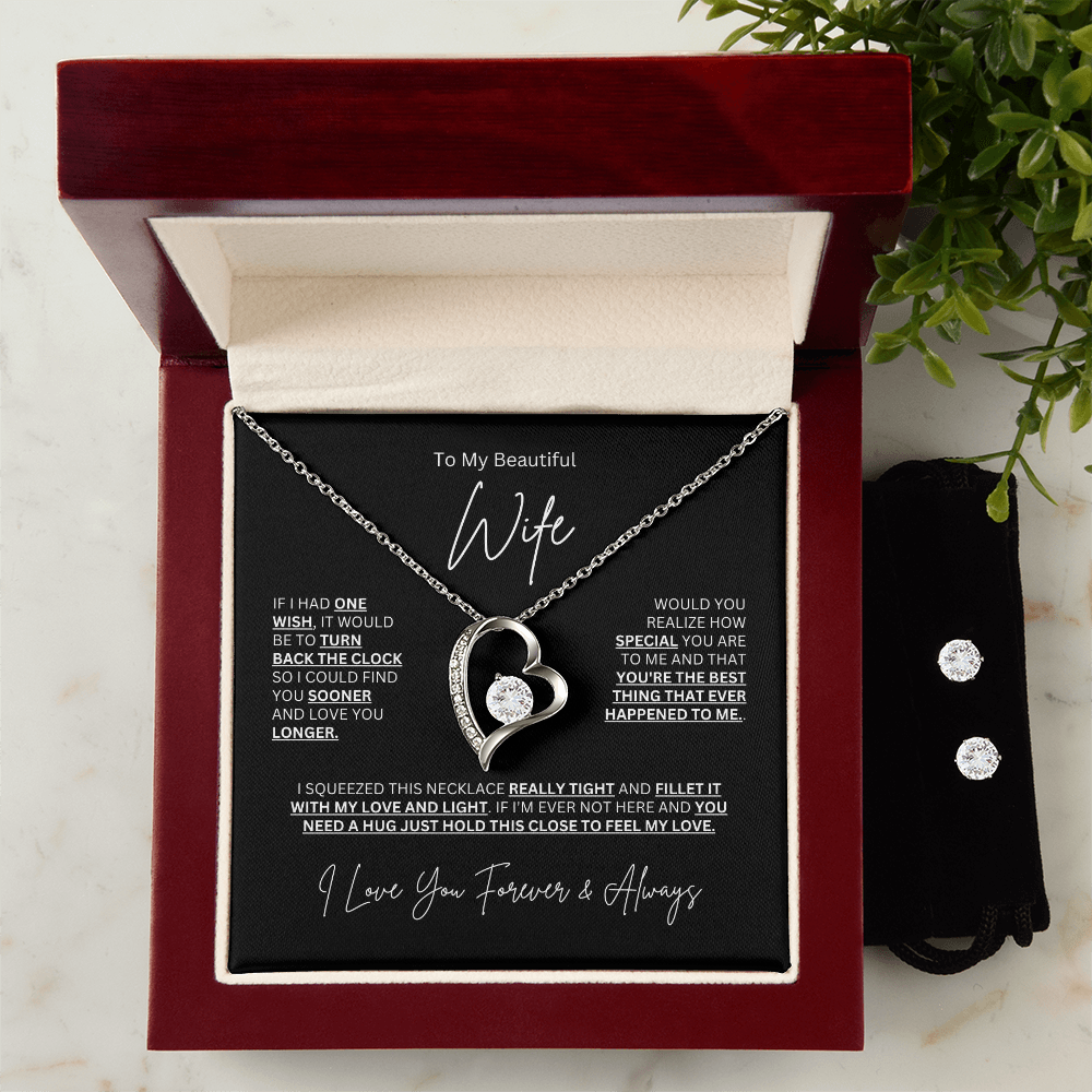 Forever Love Necklace & Earring Set | To My Wife