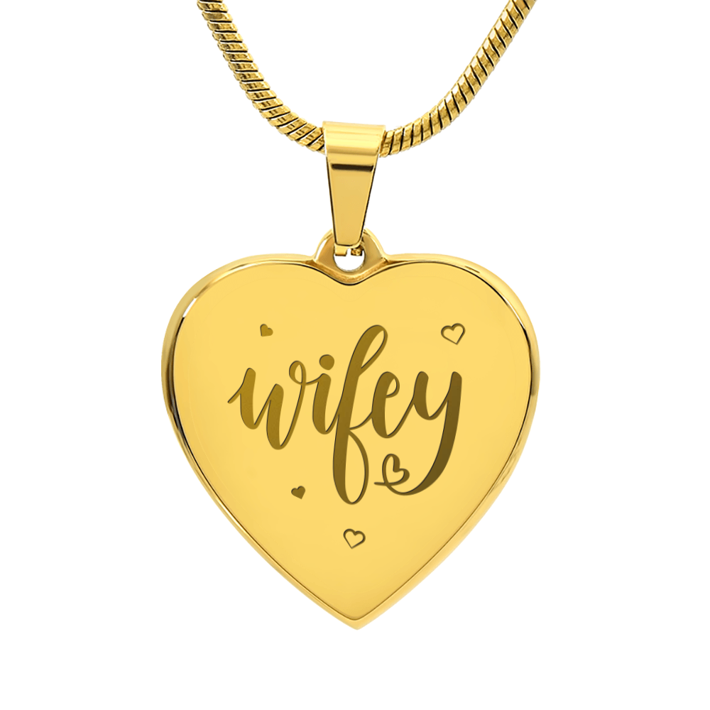 Engraved Heart Necklace | Wifey