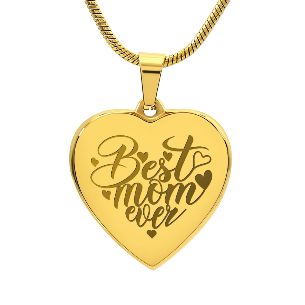 Engraved Heart Necklace | Best Mom Ever