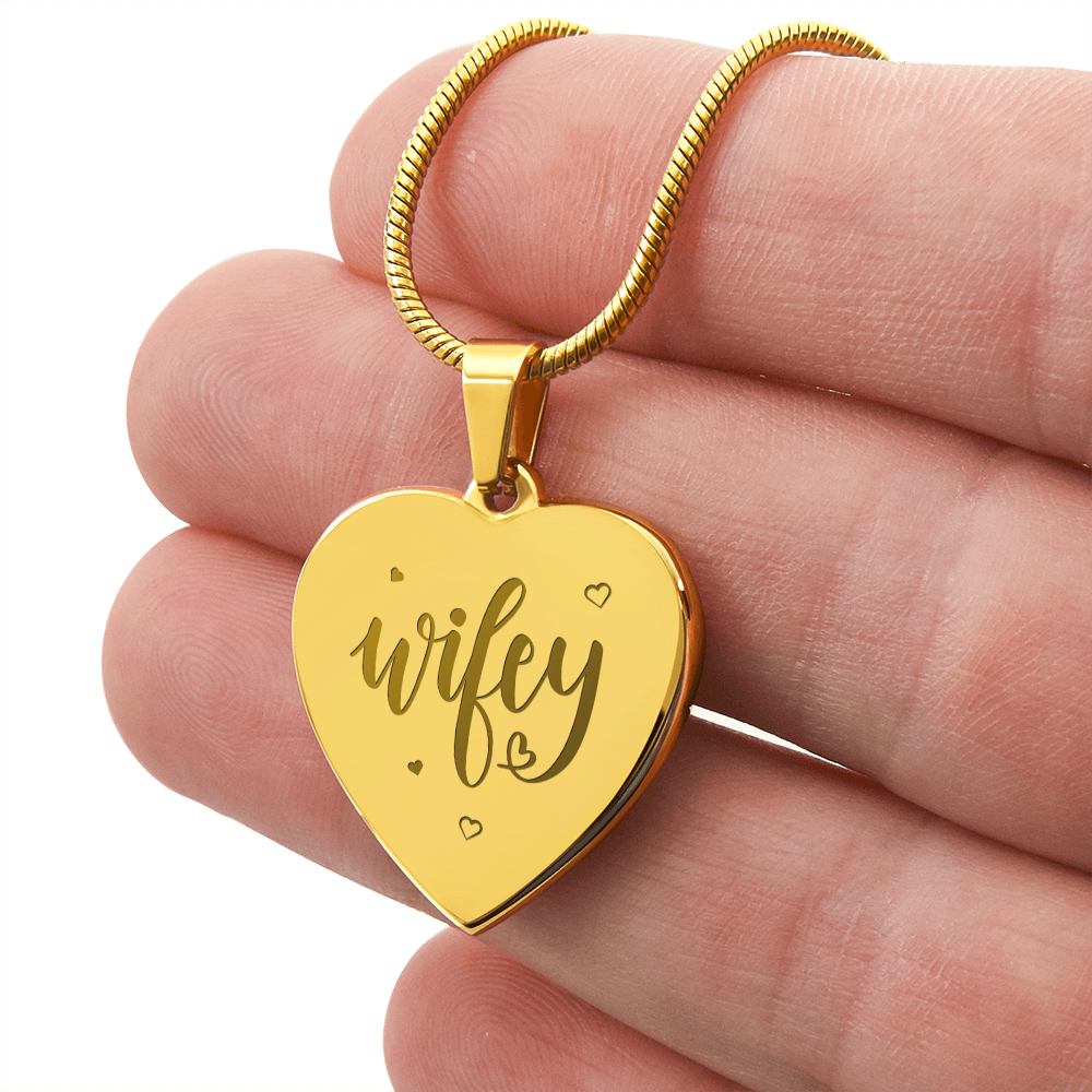 Engraved Heart Necklace | Wifey
