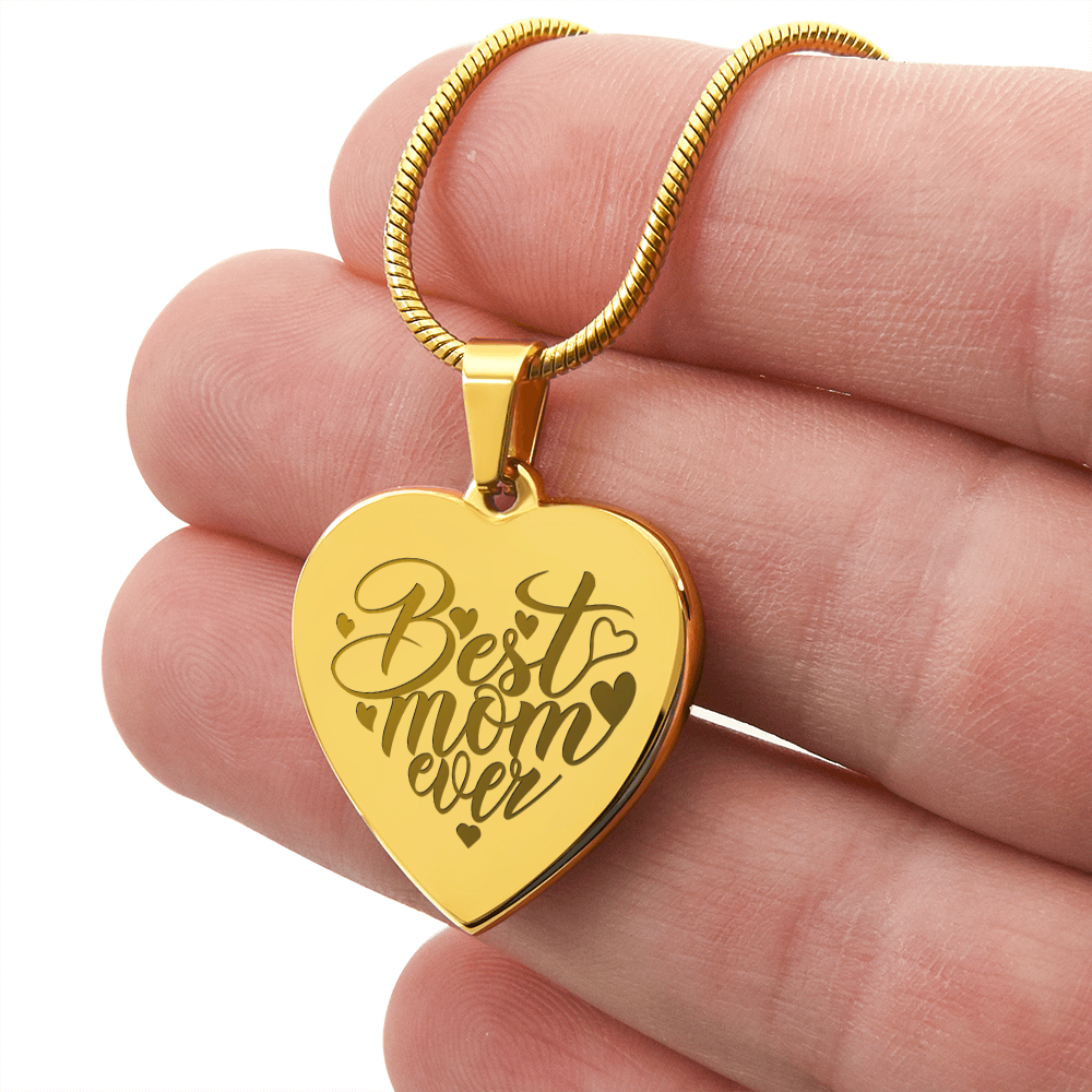 Engraved Heart Necklace | Best Mom Ever