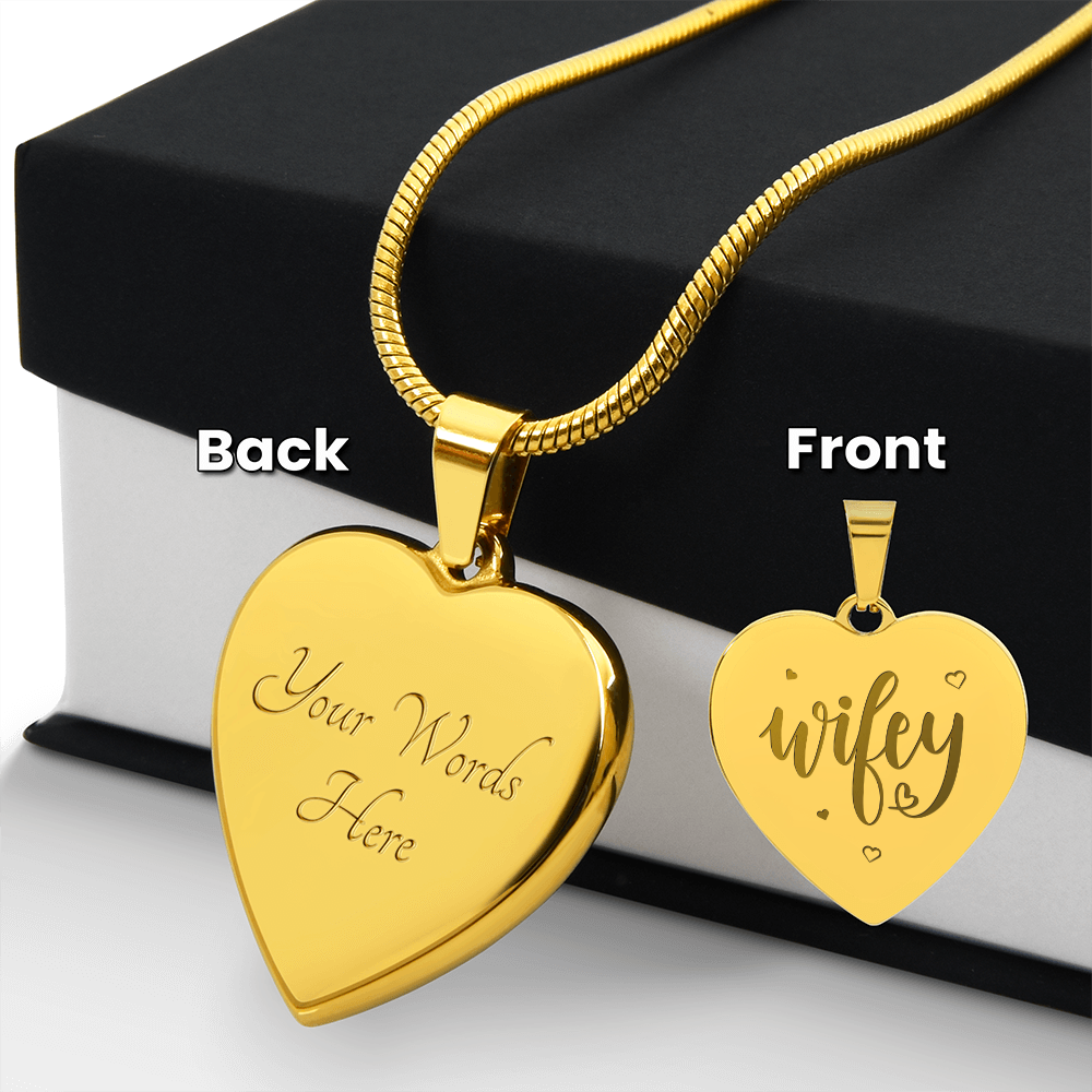 Engraved Heart Necklace | Wifey