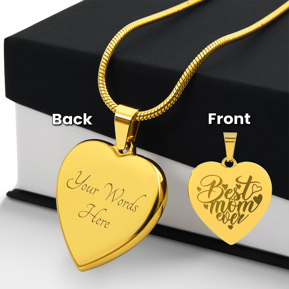 Engraved Heart Necklace | Best Mom Ever