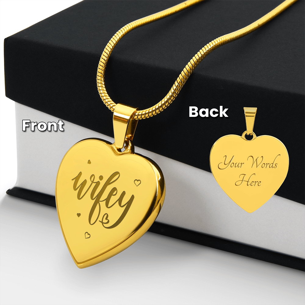 Engraved Heart Necklace | Wifey