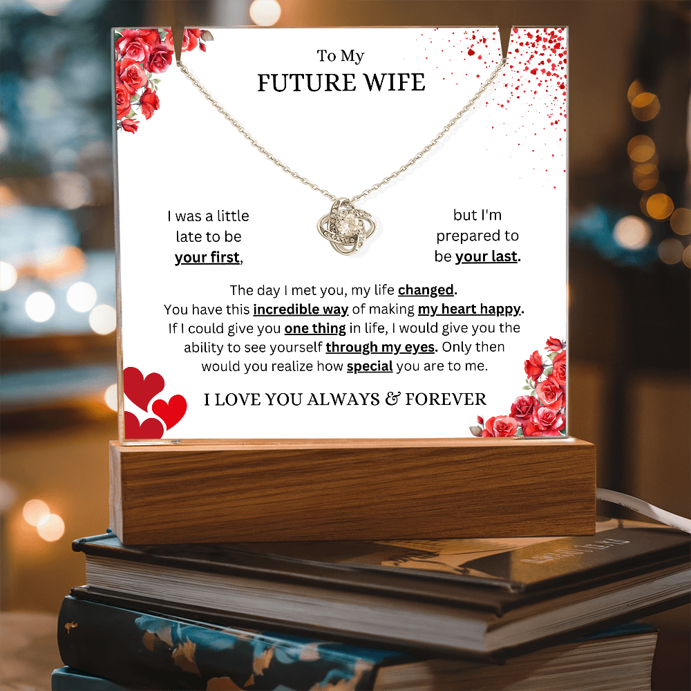 Keepsake Acrylic & Love Knot Necklace | Future Wife