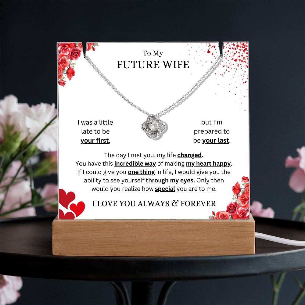 Keepsake Acrylic & Love Knot Necklace | Future Wife