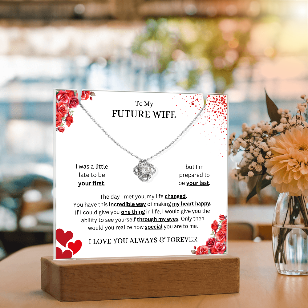 Keepsake Acrylic & Love Knot Necklace | Future Wife