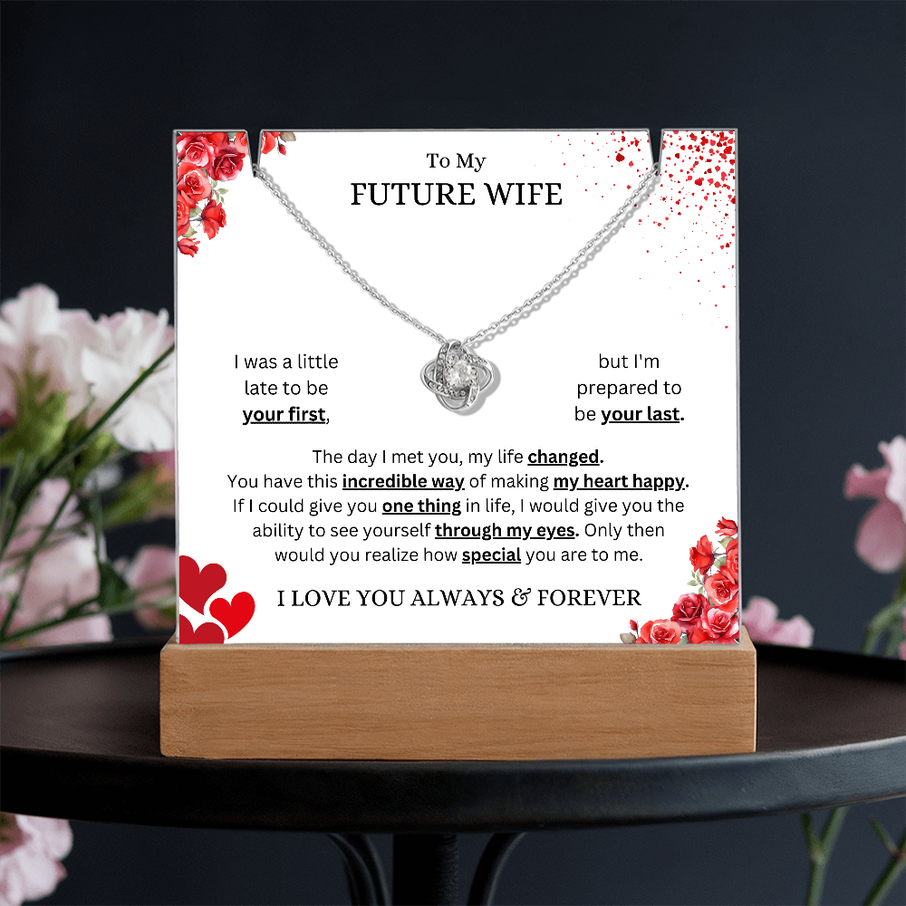 Keepsake Acrylic & Love Knot Necklace | Future Wife