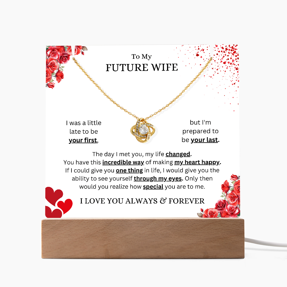 Keepsake Acrylic & Love Knot Necklace | Future Wife
