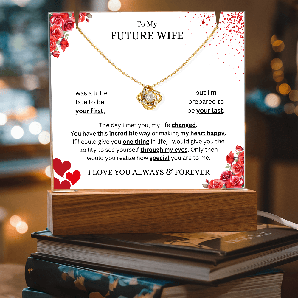 Keepsake Acrylic & Love Knot Necklace | Future Wife