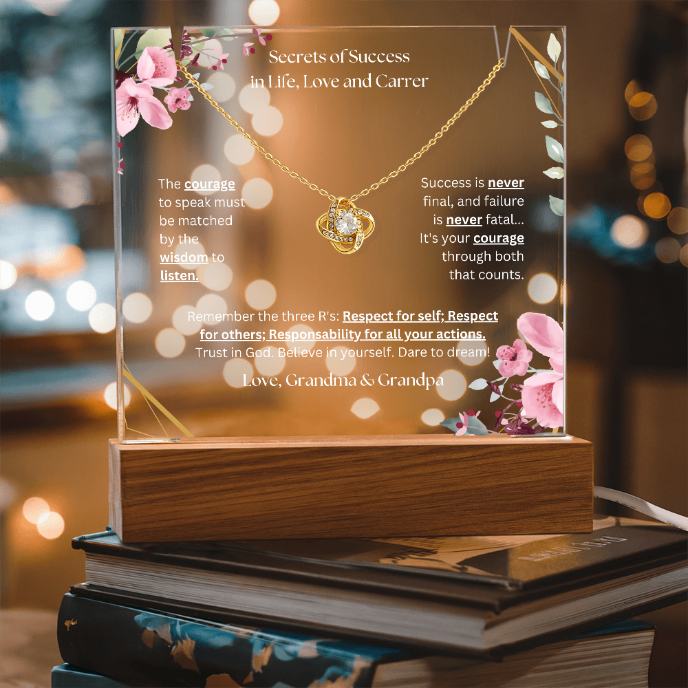 Keepsake Acrylic & Love Knot Necklace | Secrets