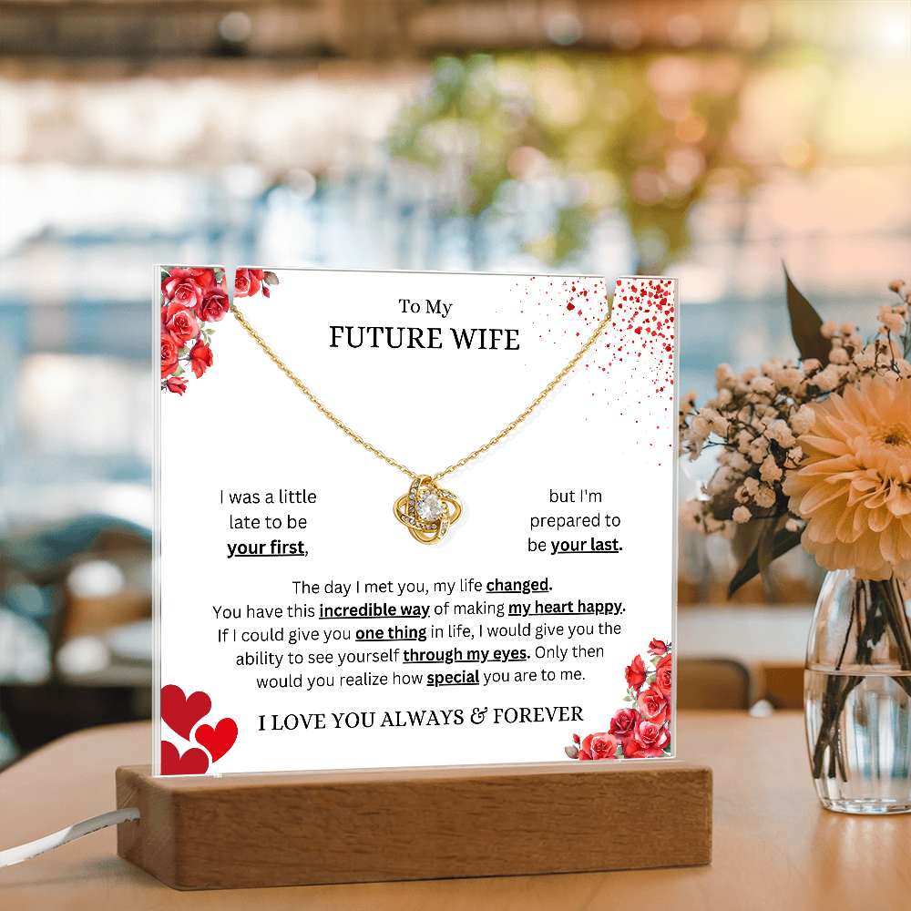 Keepsake Acrylic & Love Knot Necklace | Future Wife