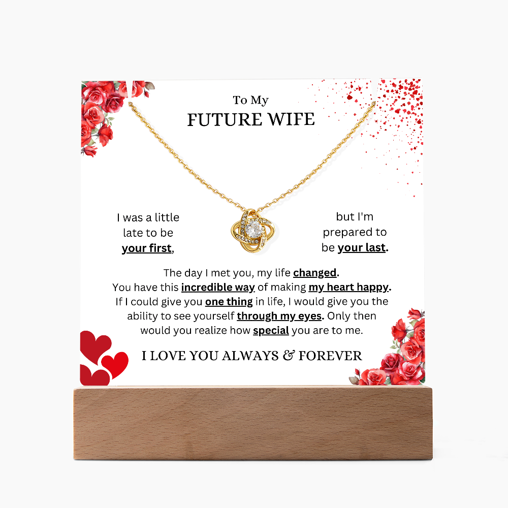 Keepsake Acrylic & Love Knot Necklace | Future Wife