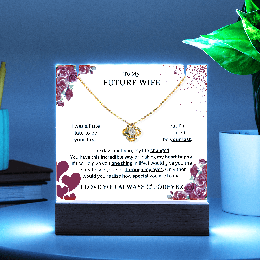 Keepsake Acrylic & Love Knot Necklace | Future Wife