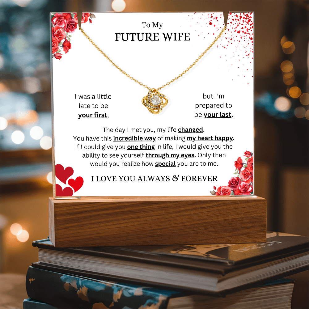 Keepsake Acrylic & Love Knot Necklace | Future Wife
