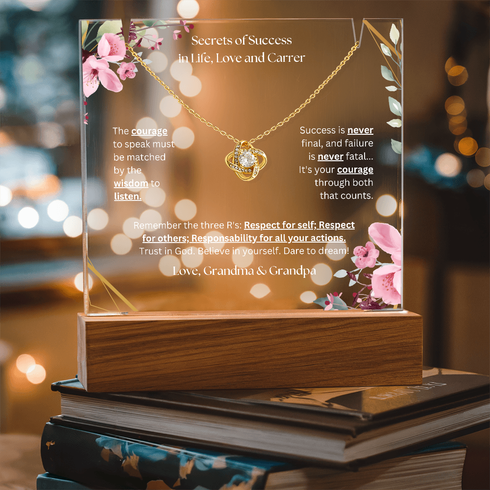 Keepsake Acrylic & Love Knot Necklace | Secrets