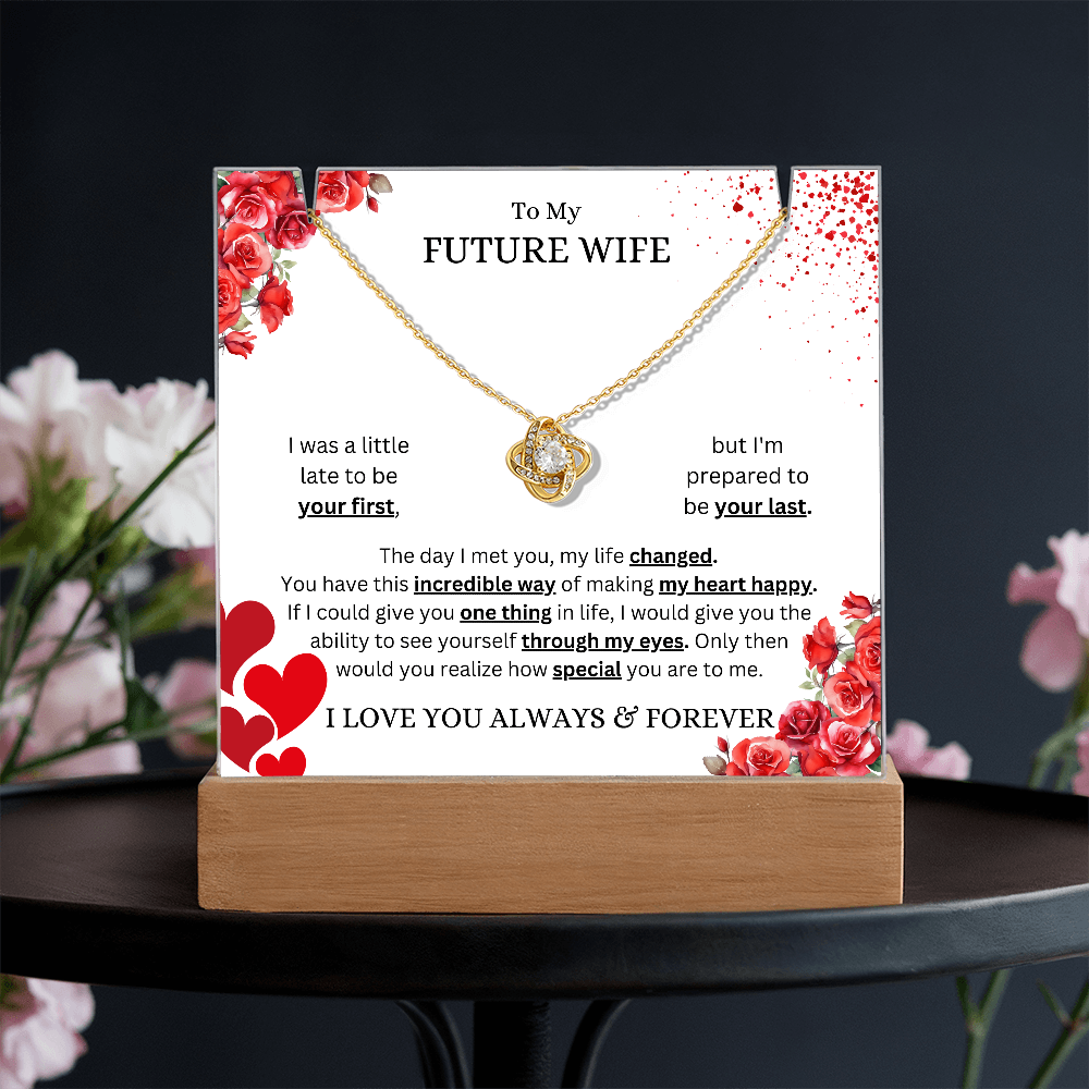 Keepsake Acrylic & Love Knot Necklace | Future Wife