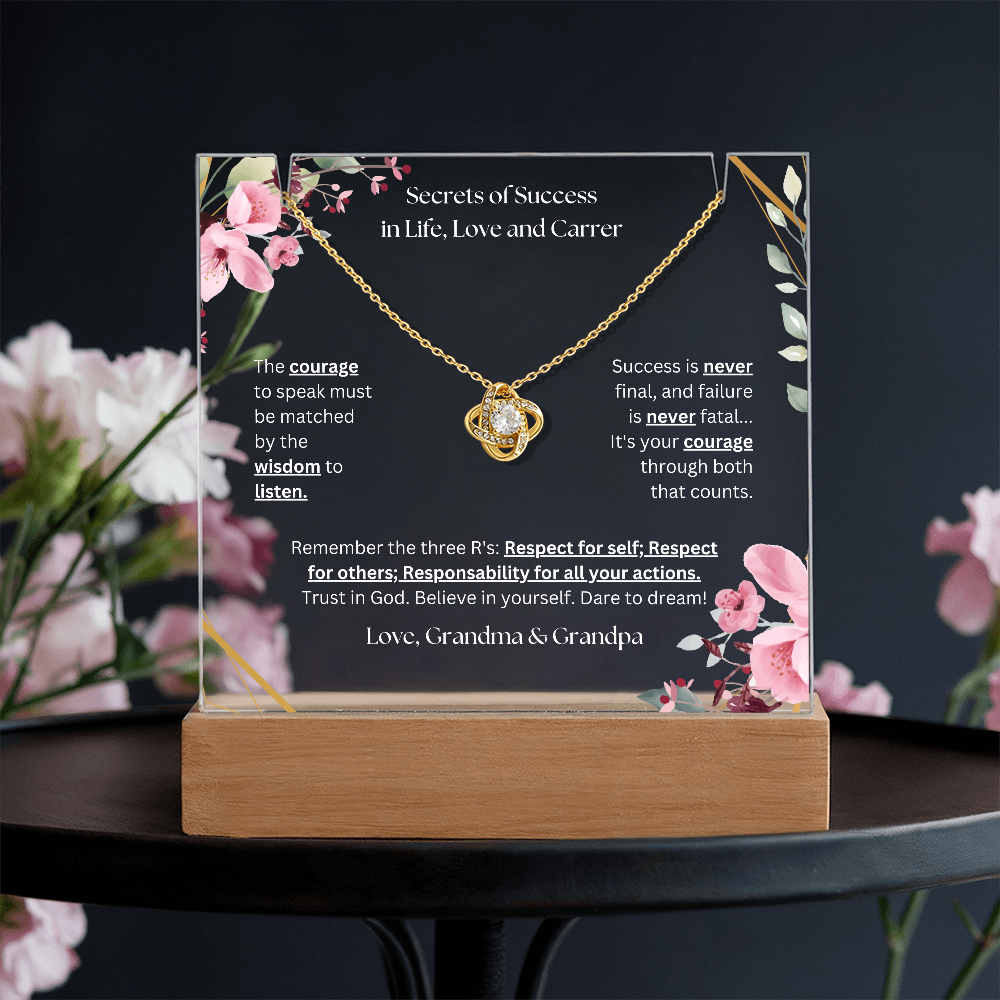 Keepsake Acrylic & Love Knot Necklace | Secrets