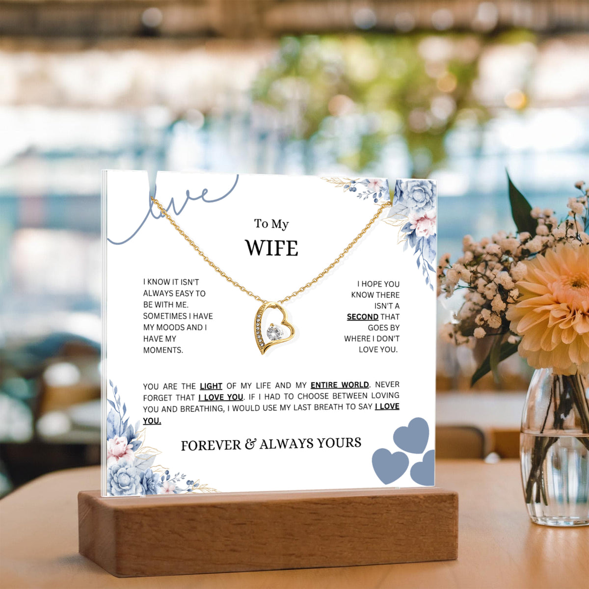 Keepsake Acrylic & Forever Love Necklace | To My Wife