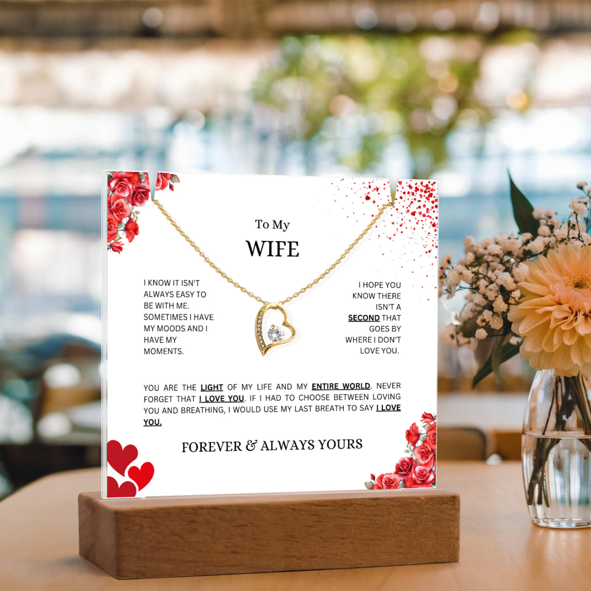 Keepsake Acrylic & Forever Love Necklace | To My Wife